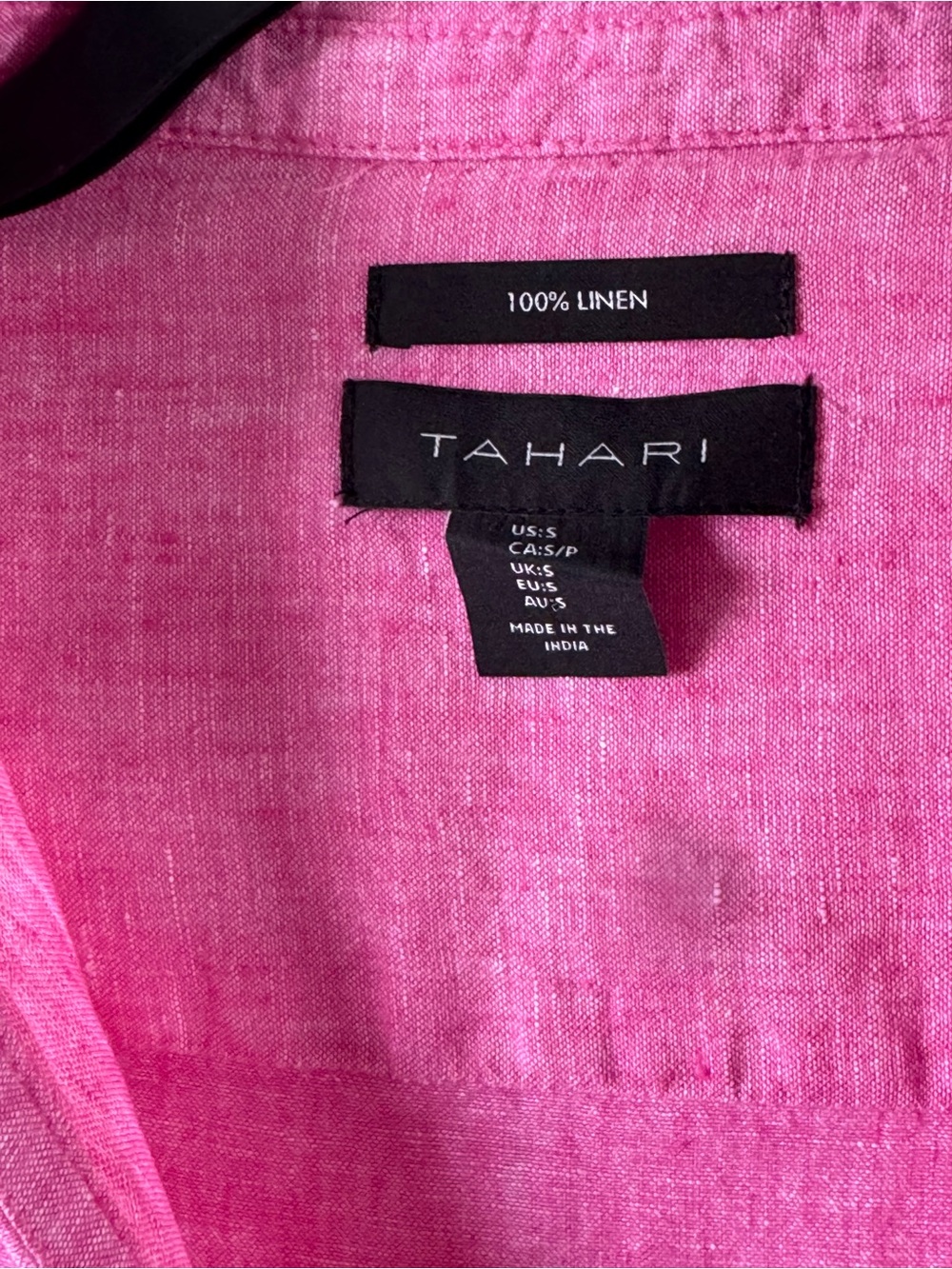 Tahari Irish Linen Black Label Nordstrom Split-Neck Tunic Top Size S - Picture 4 of 6